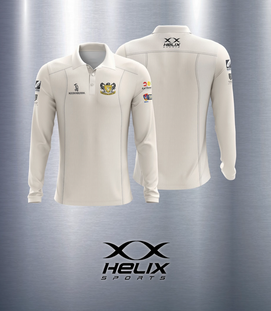 Glenelg District CC - Long Sleeve Junior White Playing Shirt