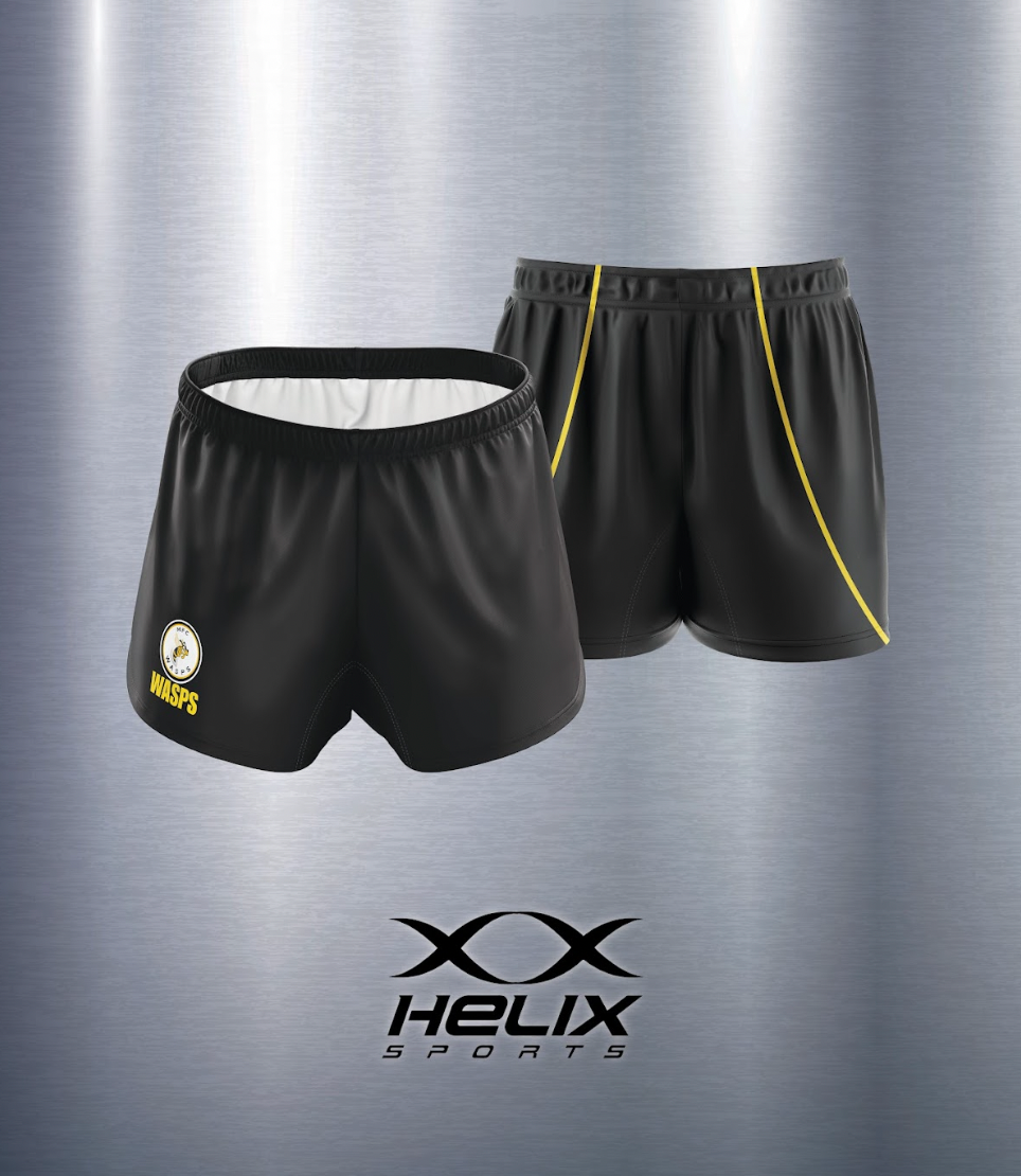 Wasps - AFL Pro Shorts with Grippo and Drawstring